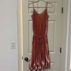 Peach colored silk dress